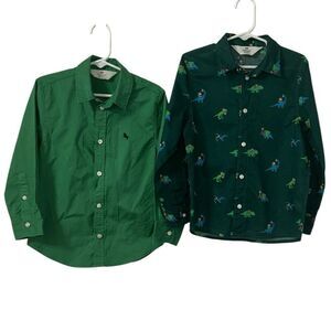 H&M Boys Green Button Down Shirt Bundle(Size 4-6yrs)